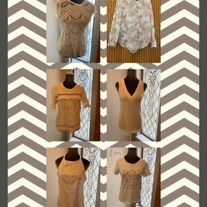 6 neutral women’s tops - J Crew, Banana Republic, Skora